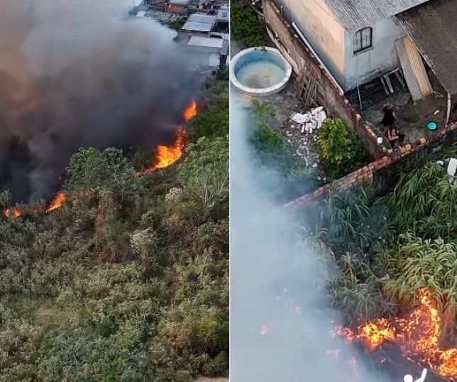 Manaus registra três incêndios simultâneos em áreas de mata neste sábado