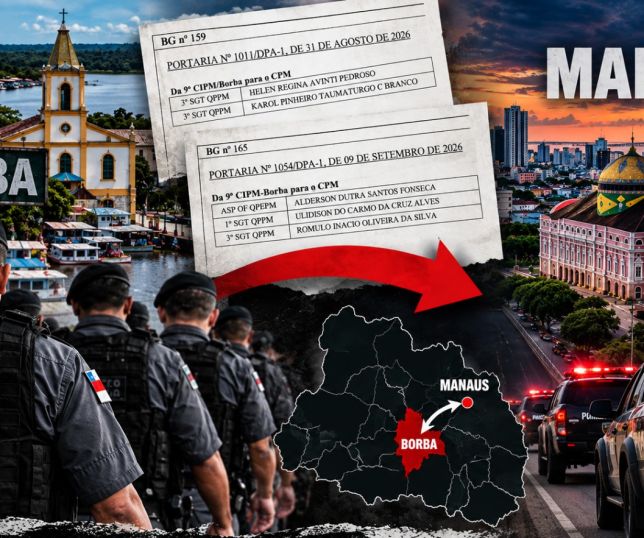 ALERTA EM BORBA! Governo Roberto Cidade transfere oito PMs para Manaus e município pode ficar com efetivo reduzido; moradores temem avanço da violência. VEJA DOCUMENTOS