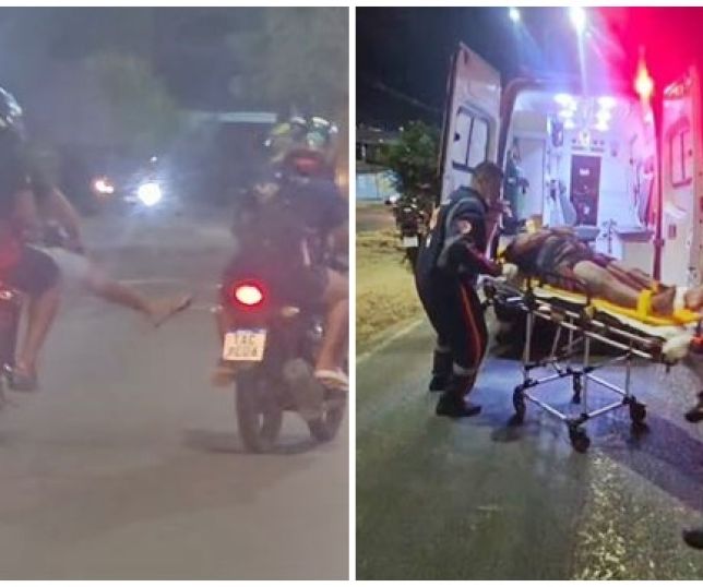 Briga de motociclistas provoca acidente e deixa casal gravemente ferido em avenida na Zona Norte de Manaus