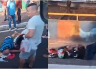 Mulher pilotando motocicleta atropela pedestre na Avenida Brasil, bairro Compensa, Zona Oeste de Manaus