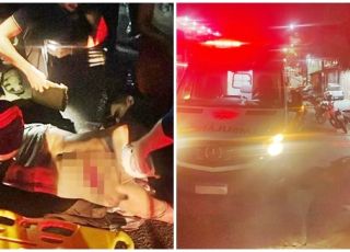 Carro em alta velocidade atinge motocicleta e deixa dois homens gravemente feridos no bairro Jorge Teixeira, Zona Leste de Manaus. VEJA VÍDEOS