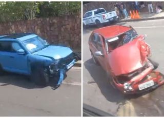 Forte colisão entre carros acontece na tarde deste domingo, na estrada da Ponta Negra, Zona Oeste de Manaus. VEJA VÍDEOS