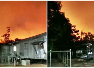 Moradora filma incêndio de grandes proporções em área de mata e pede socorro na zona rural de Novo Airão, Região Metropolitana de Manaus. VEJA VÍDEO