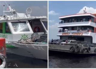 Embarcação de grande porte atinge lancha no Terminal Ajato e deixa local sem prestar assistência, em Manaus. VEJA VÍDEO E REPORTAGEM DO ‘PORTAL DO ZACARIAS’ AO VIVO