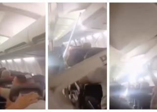 Teto de cabine de avião cai durante voo no Irã e assusta passageiros. VEJA VÍDEO