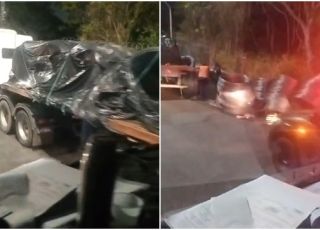 Carga de bobinas com cabos de cobre e alumínio tomba de cima da carroceria de carreta no bairro do Crespo, Zona Sul de Manaus. VEJA VÍDEO