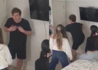 Jovem é confrontado por supostas namoradas e tenta fugir após ser desmascarado. VEJA  VÍDEO