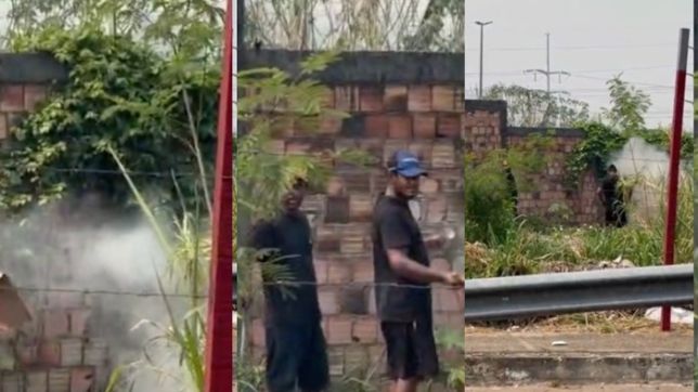 DENÚNCIA! DOIS HOMENS SÃO FLAGRADOS PERTO DE QUEIMADA NA AVENIDA DAS TORRES, EM MANAUS. VEJA VÍDEO