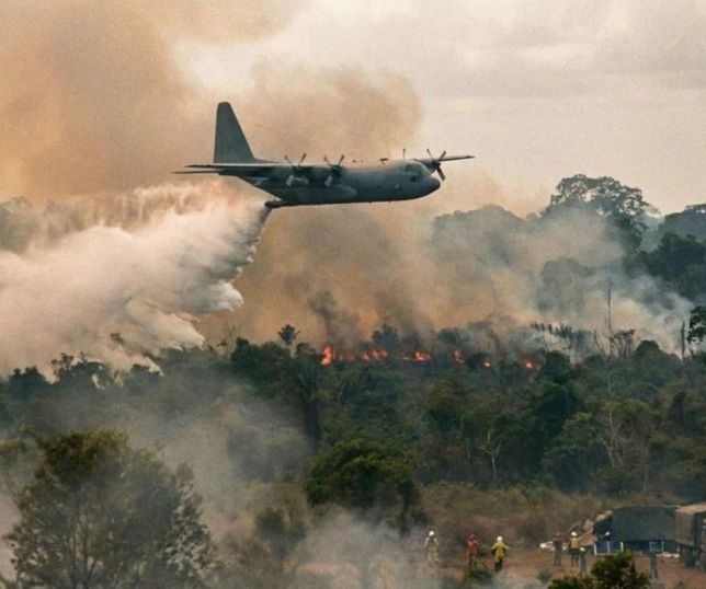 FAB envia aviões KC-390 para conter avanço das queimadas no Amazonas