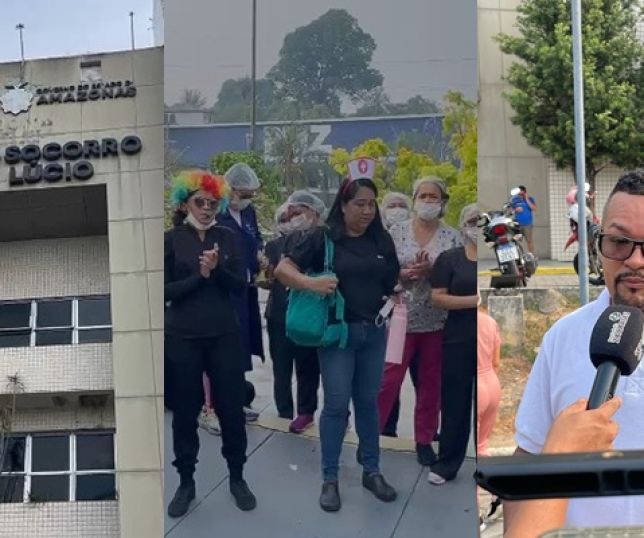 Profissionais da saúde protestam em frente ao João Lúcio por salários atrasados e ameaçam paralisação. VEJA REPORTAGEM DO 'PORTAL DO ZACARIAS' AO VIVO