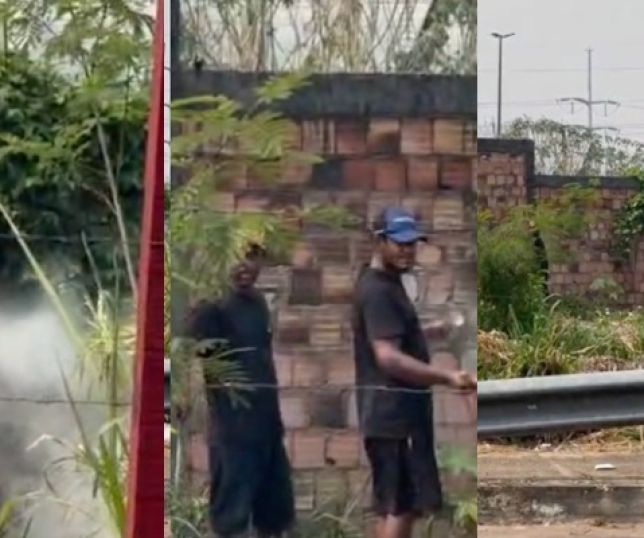 DENÚNCIA! Dois homens são flagrados perto de queimada na Avenida das Torres, em Manaus. VEJA VÍDEO