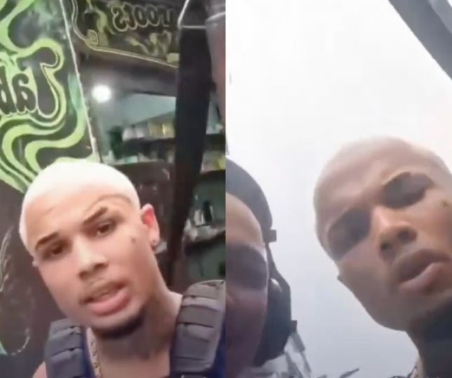 Vídeo mostra homem apontado como integrante do Comando Vermelho enviando mensagem a Donald Trump. VEJA AS IMAGENS