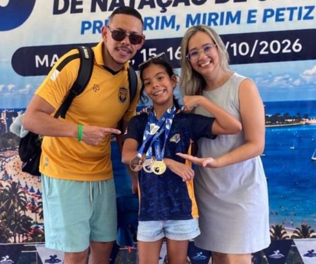 Amazonense Lelê conquista ouro, prata e bronze na Copa Norte-Nordeste de Natação, em Maceió