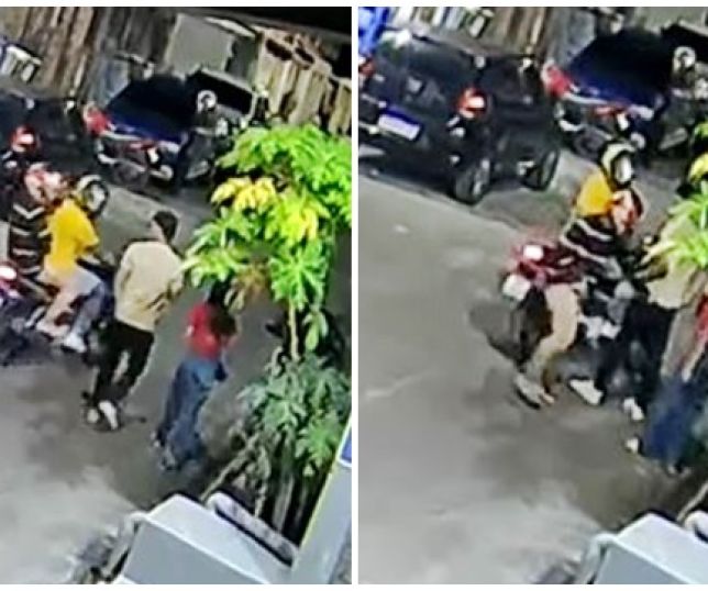 Motoqueiros são filmados assaltando casal de jovens no bairro Monte das Oliveiras, Zona Norte de Manaus. VEJA VÍDEO