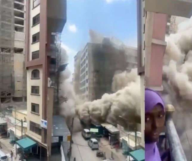 Prédio de até 18 andares desaba no Quênia e deixa vítimas; testemunha registra tragédia. VEJA VÍDEO