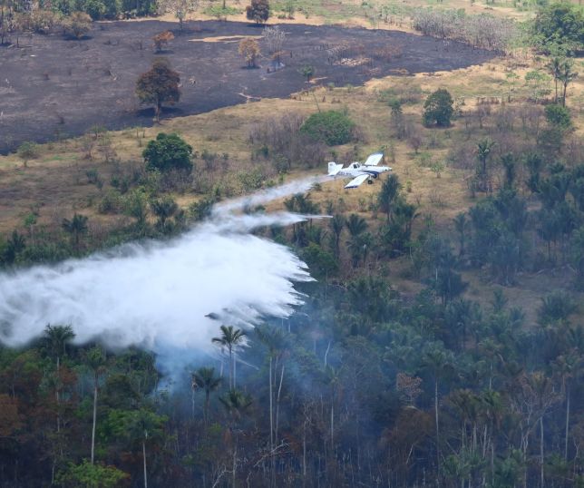 Força-tarefa lança 3,2 milhões de litros de água contra incêndios no Amazonas