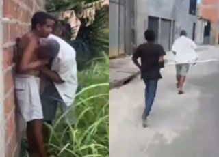 Homem é agredido com pedaço de pau após ser acusado de abusar de jovem com deficiência em Salvador. VEJA VÍDEO