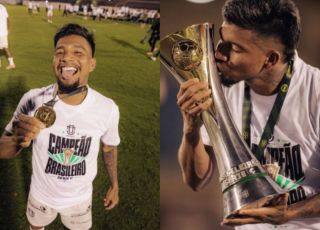Atacante de Iranduba, Edison Negueba celebra título inédito da Série C pelo Maringá