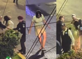 Mulher em surto armada com faca é cercada por agentes em rua do Peru e ocorrência termina sem disparos. VEJA VÍDEO